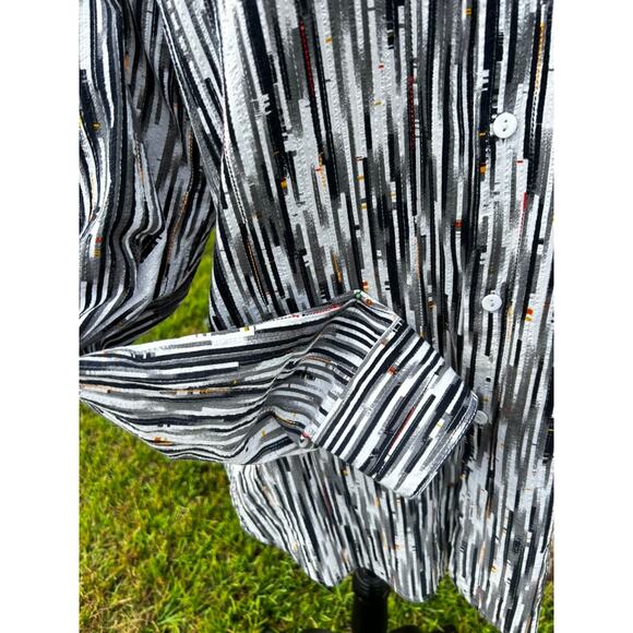 Jhane Barnes A New Identity Men’s Button Shirt L Abstract Long Sleeve 100Cotton - Picture 4 of 11